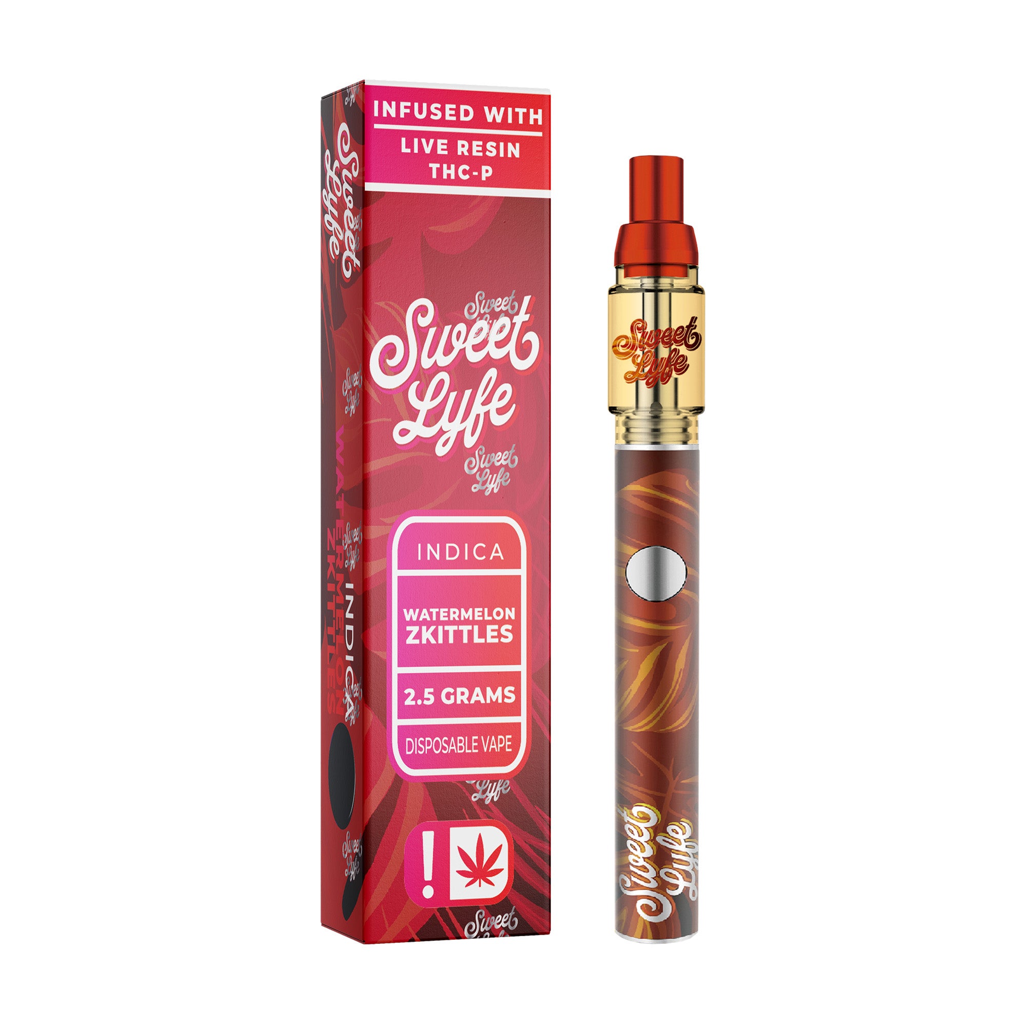 Disposable Vape Pen 2.5ml Infused with Live Resin Delta-8 + THCP - Watermelon Zkittles - Indica