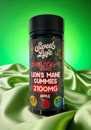 Sweet Lyfe Delta-9 + Lion’s Mane Gummies 2100mg – Apple Flavor | Focus, Energy & Calm (42 Vegan Gummies)