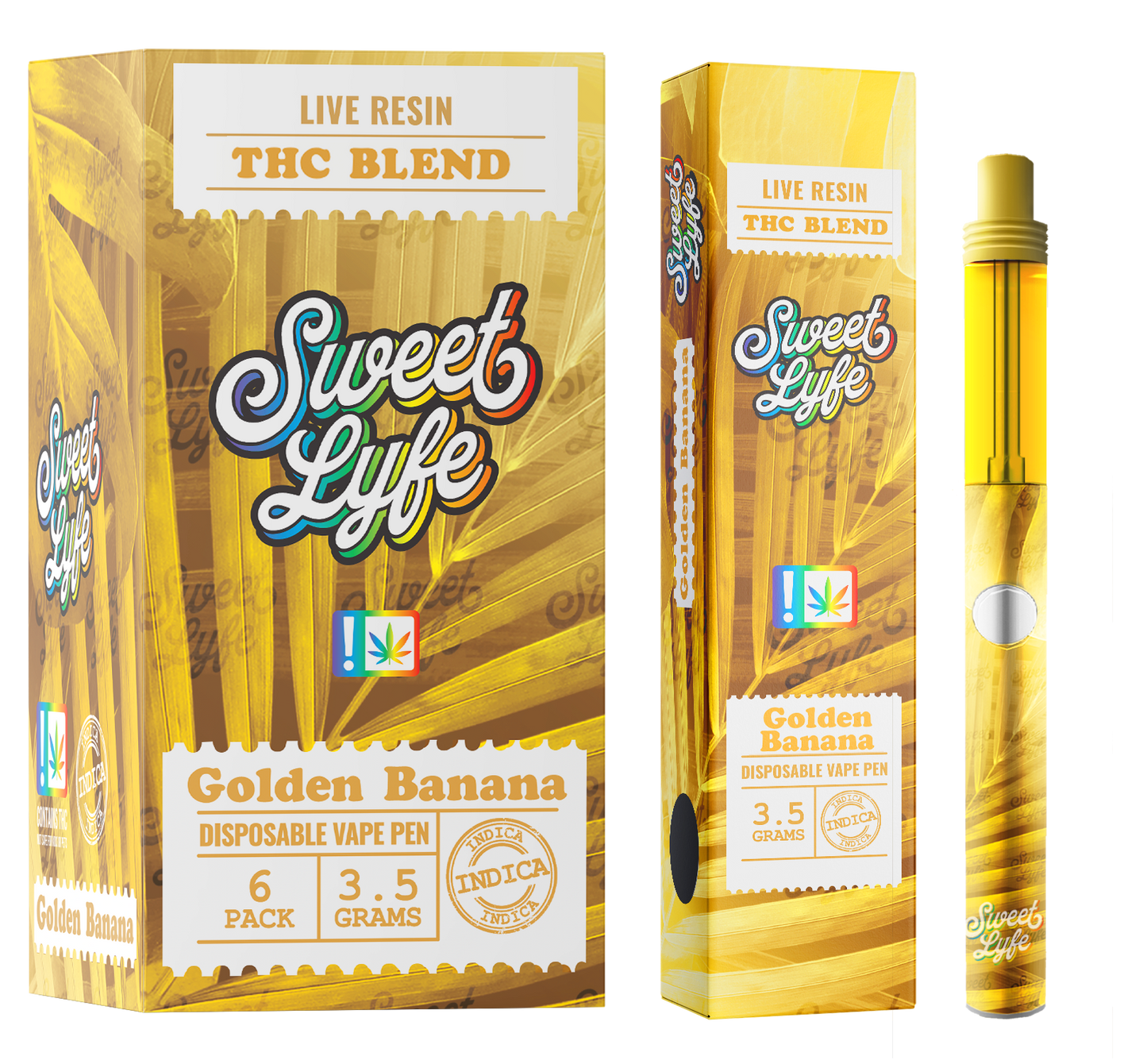 Disposable Vape Pen 3.5 Grams Infused with Live Resin THC Blend - Golden Banana Indica