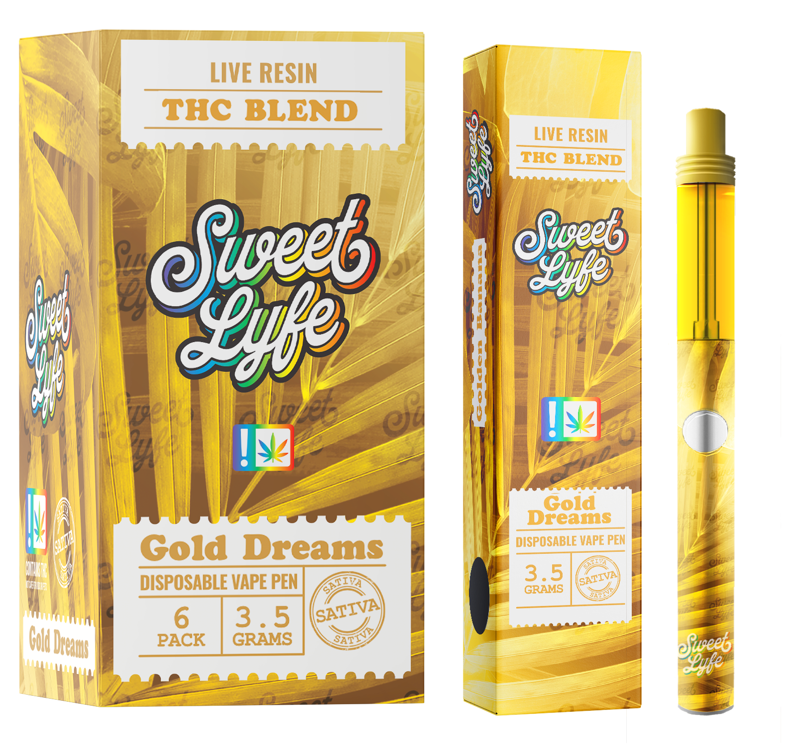 Disposable Vape Pen 3.5 Grams Infused with Live Resin THC Blend - Gold Dreams Sativa