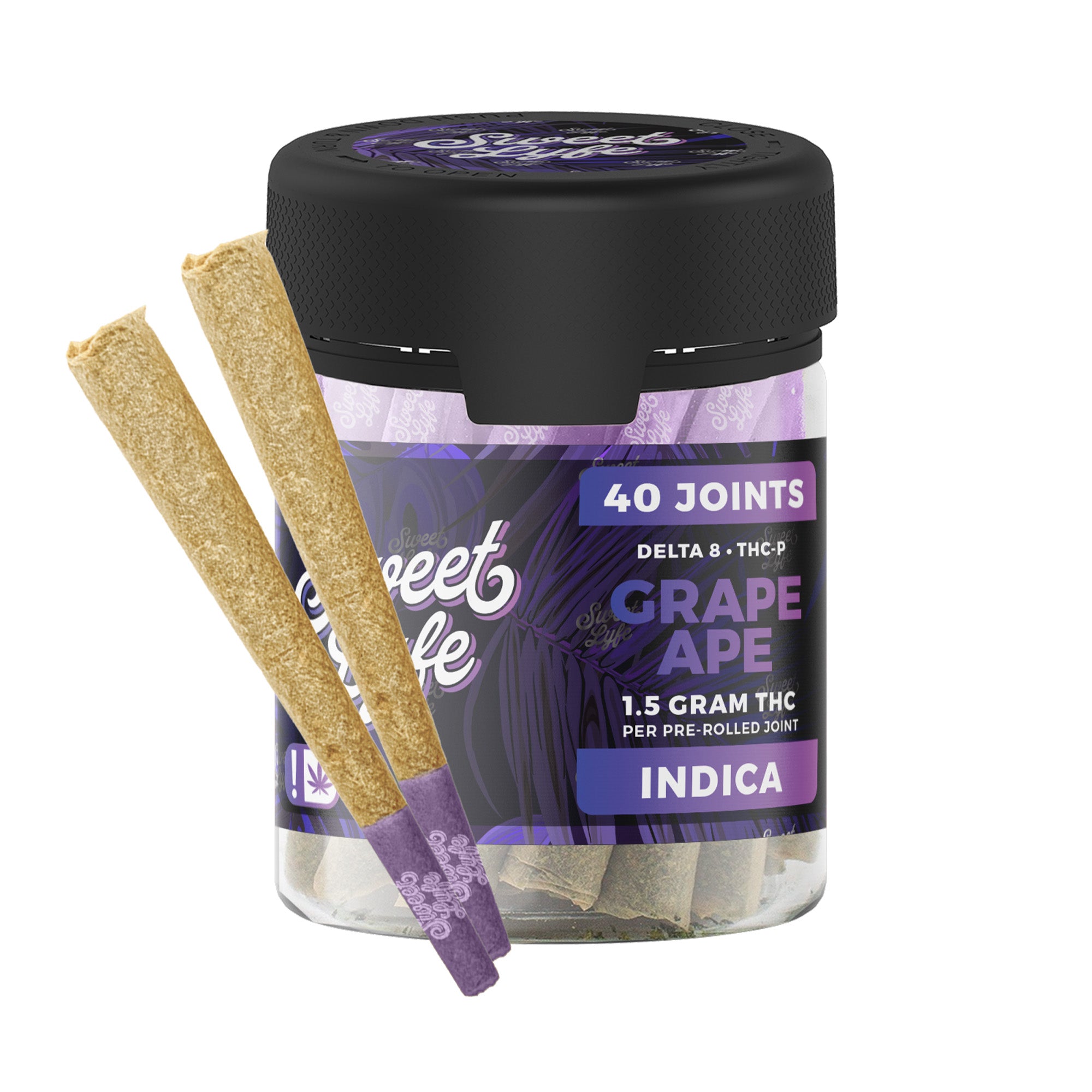 40 Pack of Joints D8+THCP  - 1.5g per Joint - Grape Ape - Indica