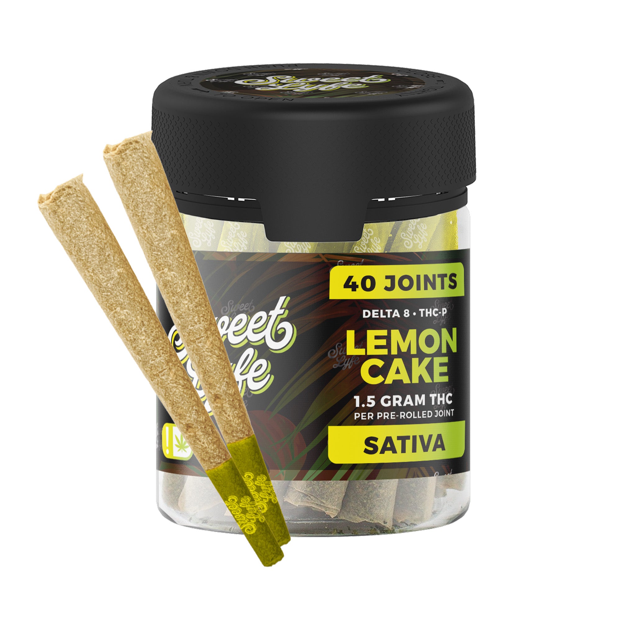40 Pack of Joints D8+THCP  - 1.5g per Joint - Lemon Cake - Sativa