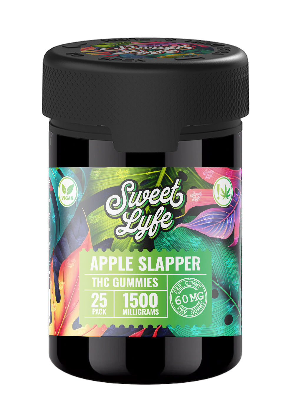 Vegan Gummies 1500 MG THC Blend - 4oz - Apple Slapper