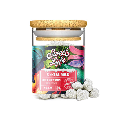 SweetLyfe 7g THC-A Diamond Coated Sweet Snowballs Flowers - Cereal Milk - Sativa