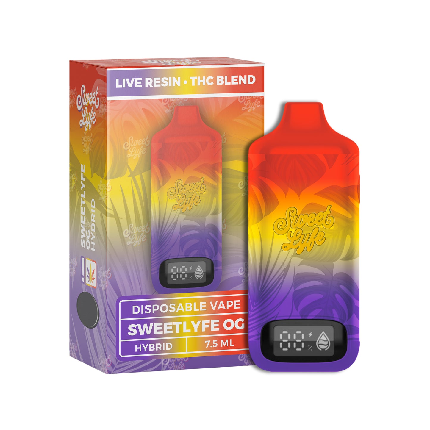 7.5ML Disposable - Live Resin • THC Blend  - SweetLyfe OG - Hybrid