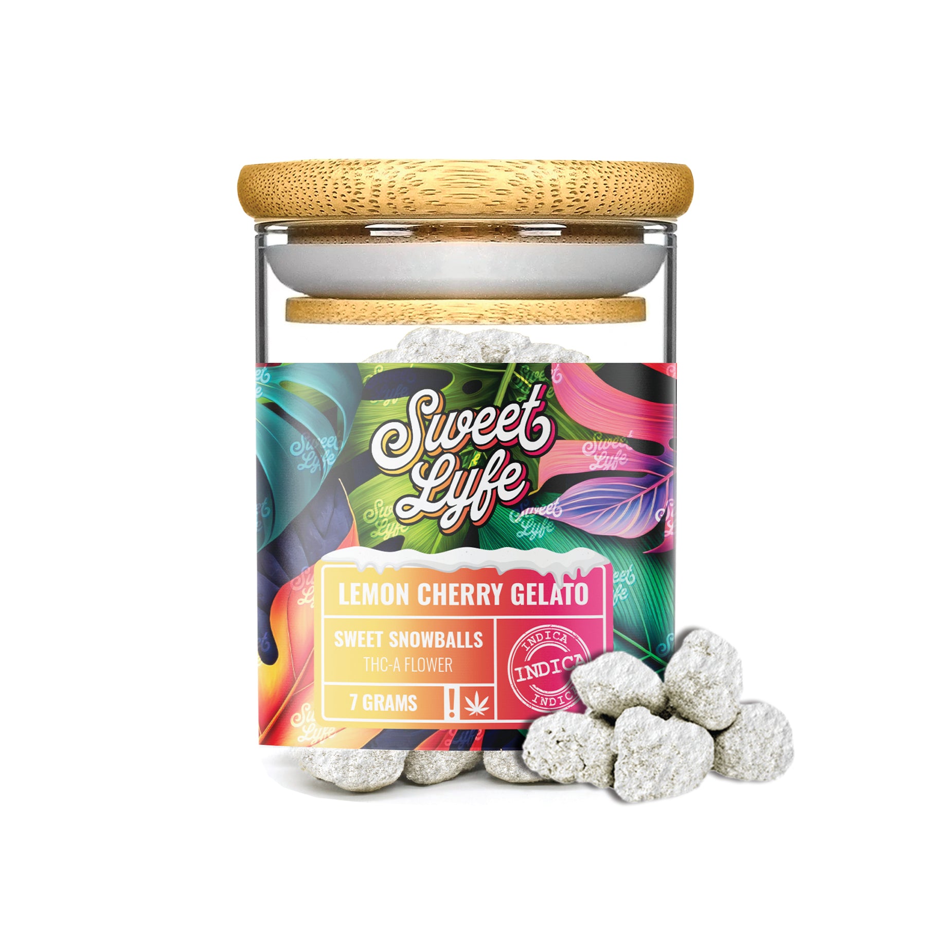 SweetLyfe 7g THC-A Diamond Coated Sweet Snowballs Flowers - Lemon Cherry Gelato - Indica