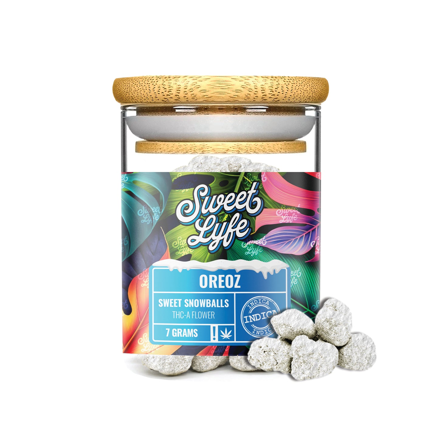 SweetLyfe 7g THC-A Diamond Coated Sweet Snowballs Flowers - Oreoz - Indica