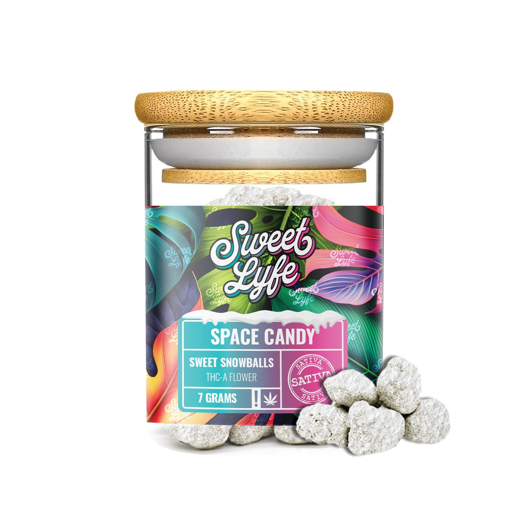 SweetLyfe 7g THC-A Diamond Coated Sweet Snowballs Flowers - Space Candy - Sativa