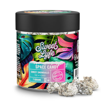 SweetLyfe 7g THC-A Diamond Coated Sweet Snowballs Flowers - Space Candy - Sativa