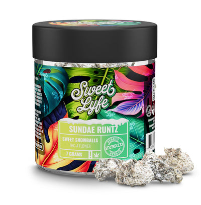 SweetLyfe 7g THC-A Diamond Coated Sweet Snowballs Flowers- Sundae Runtz - Hybrid