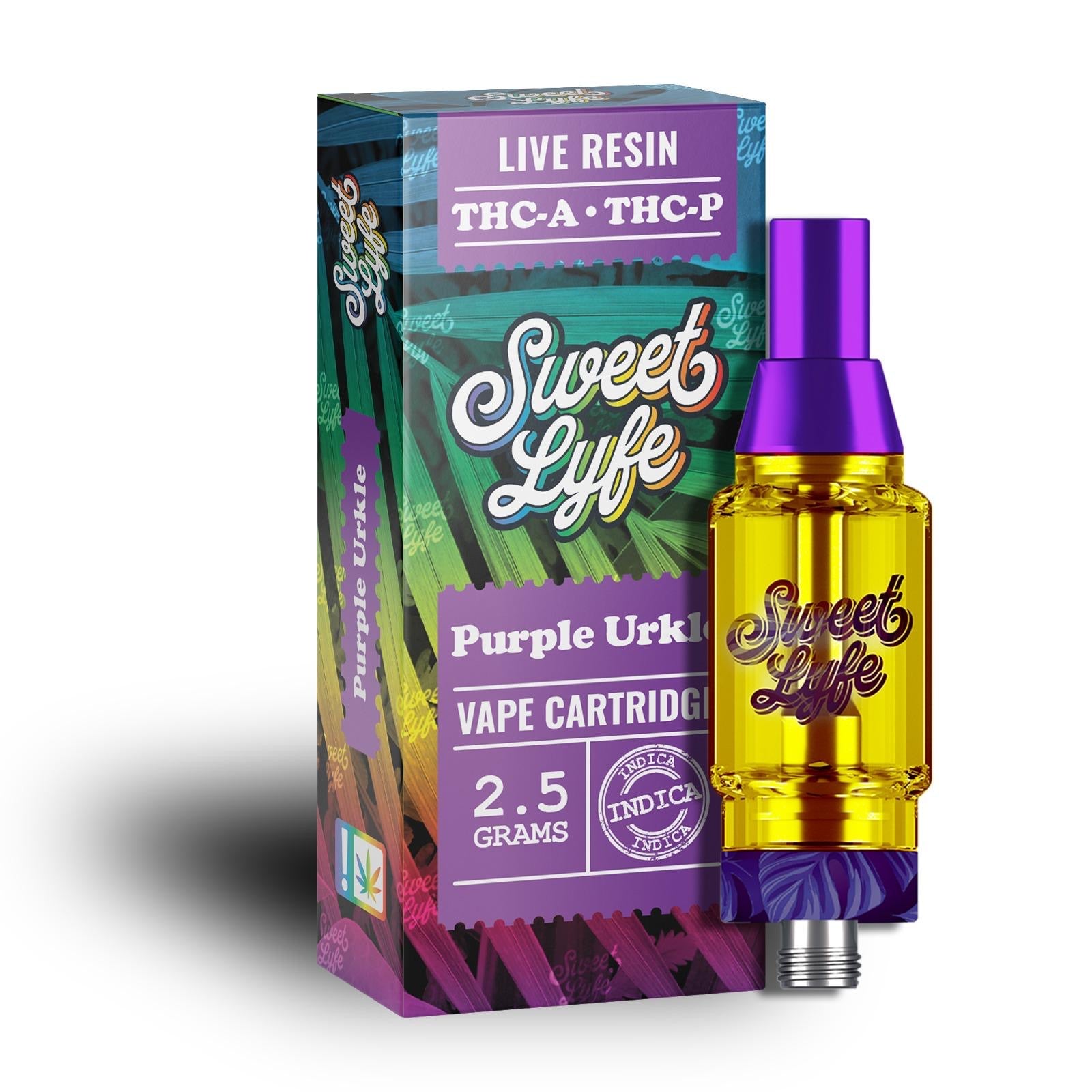 Vape Cartridges 2.5ml Infused with Live Resin THC-A THC-P - Purple Urkle - Indica