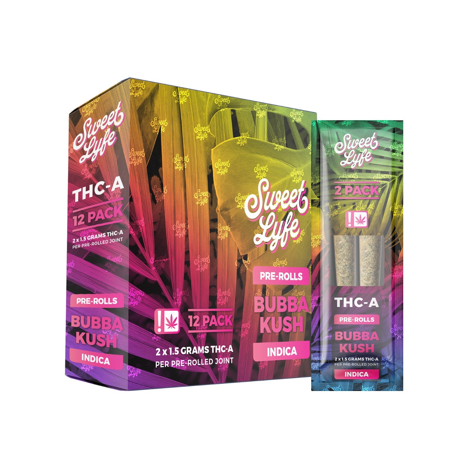 2 Pack Pre-Rolls Joint THC-A|Bubba Kush - Indica