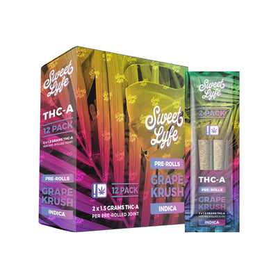 2 Pack Pre-Rolls Joint THC-A | Grape Krush - Indica