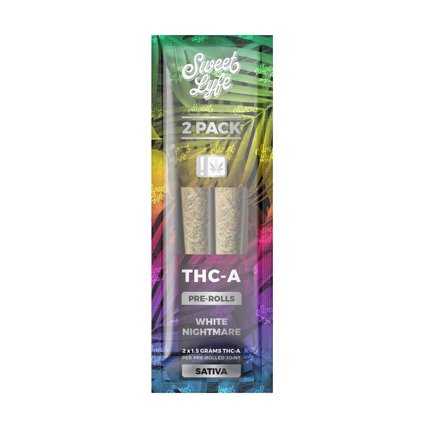 2 Pack Pre-Rolls Joint THC-A|White Nightmare - Sativa