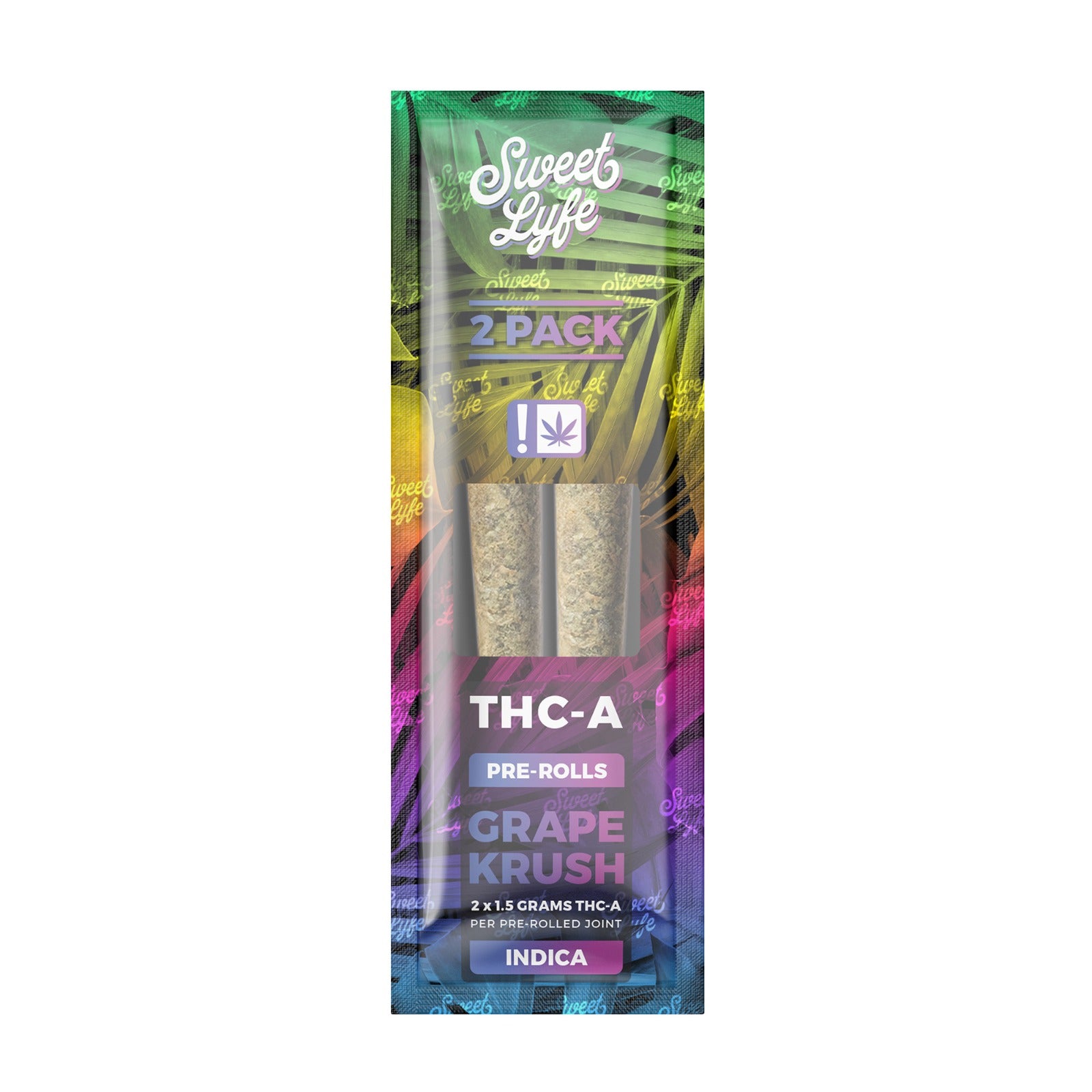 2 Pack Pre-Rolls Joint THC-A|Grape Krush - Indica
