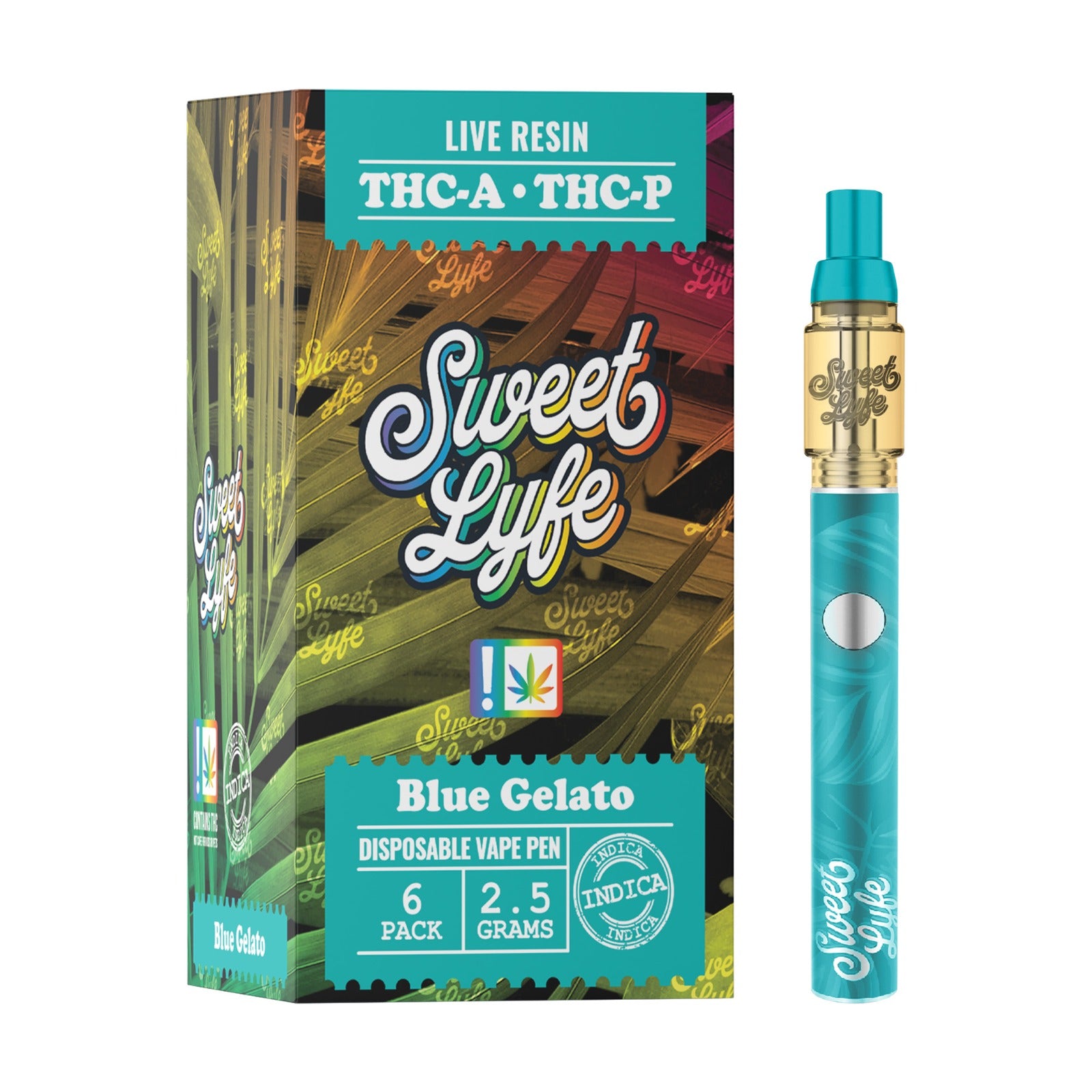 2.5ml Disposable Vape Pen Infused with Live Resin THCA & THCP - Blue Gelato - Indica