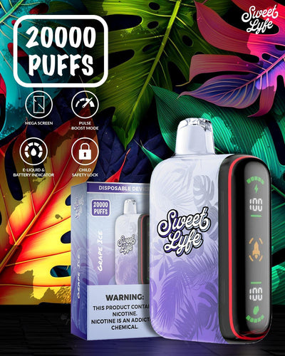 20,000 Puffs Nicotine Vape - Grape Ice Vape