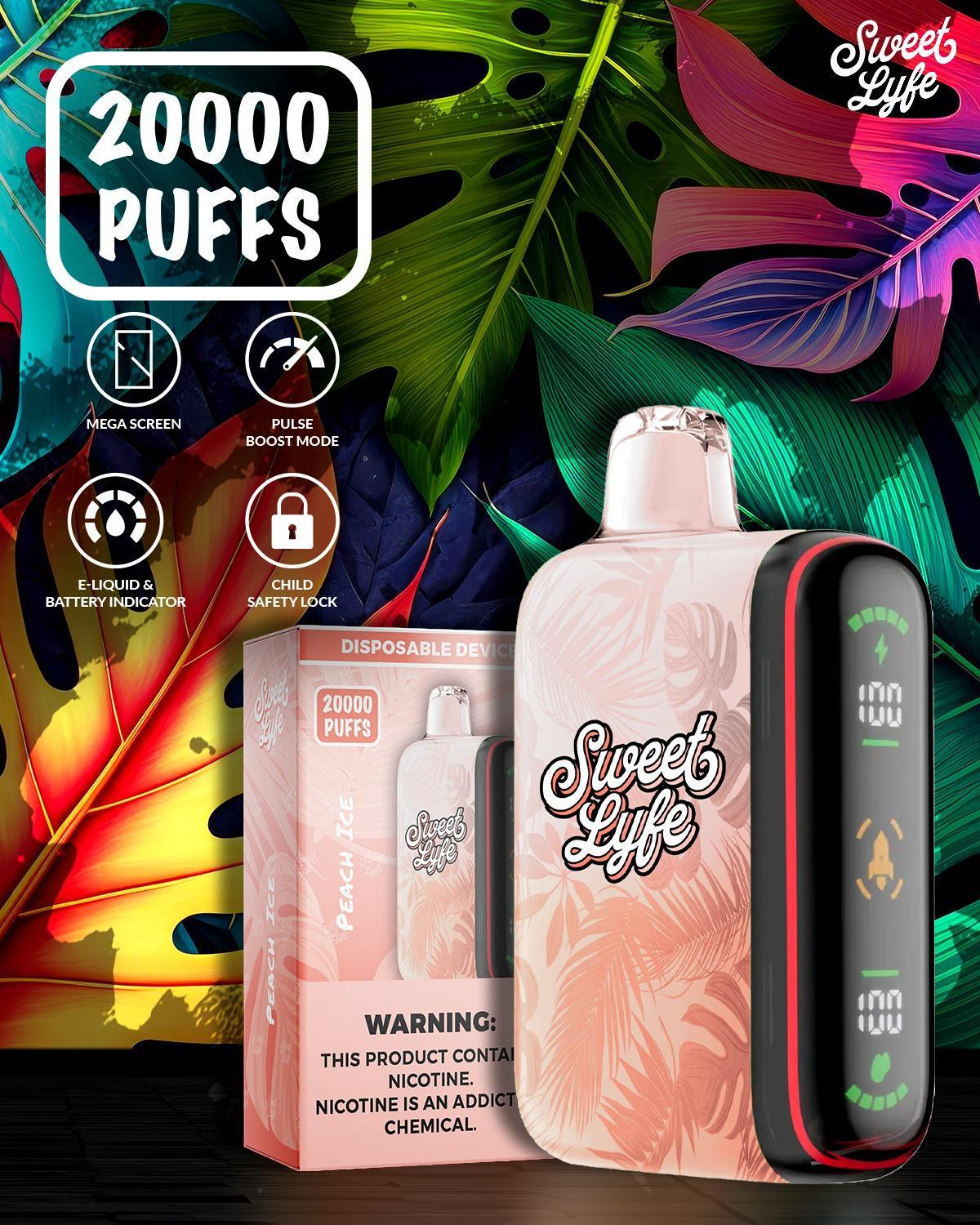 20,000 Puffs Nicotine Vape - Peach Ice