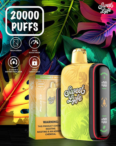 20,000 Puffs Nicotine Vape - Melon Ice Vape