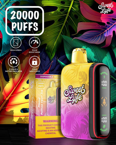 20,000 Puffs Nicotine Vape - Mango Passion Fruit Ice