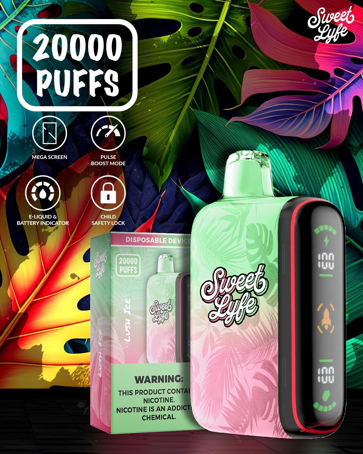 20,000 Puffs Nicotine Vape - Lush Ice