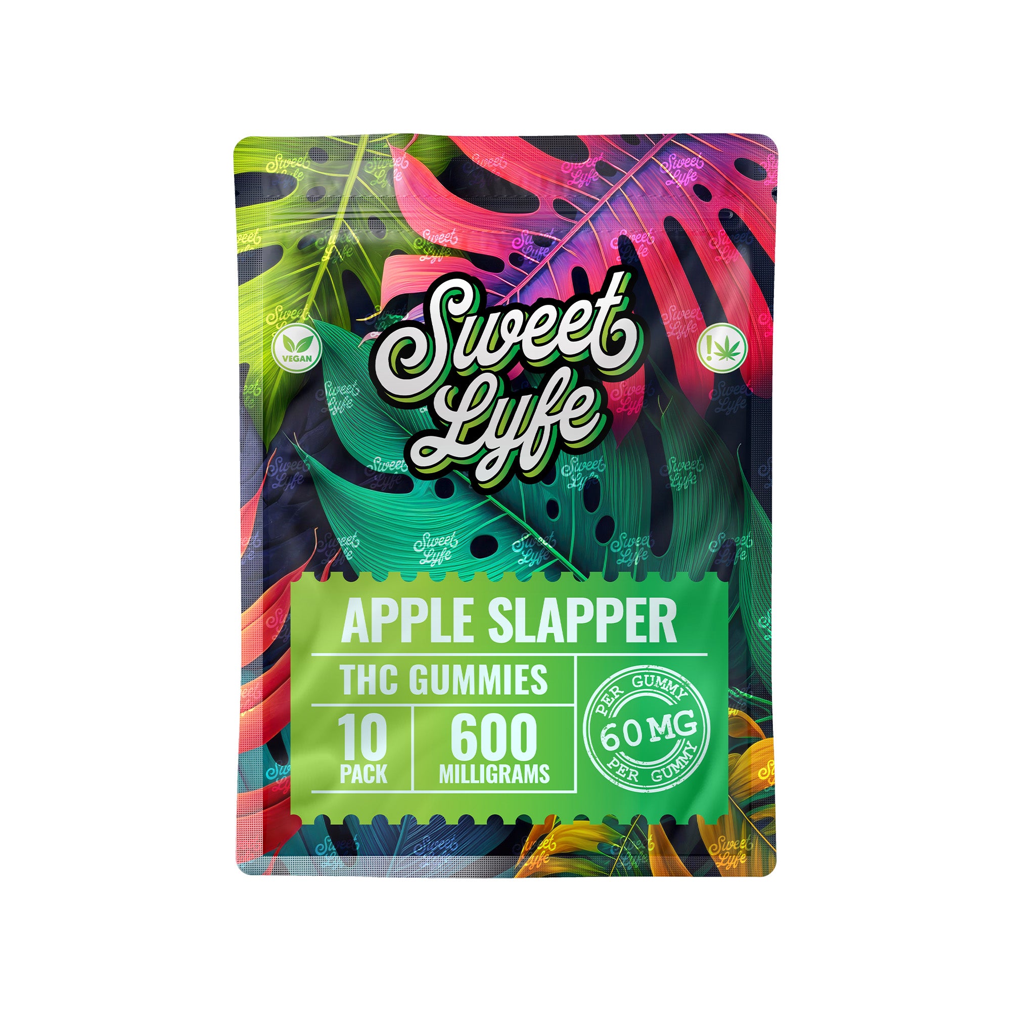 Vegan Gummies 600 MG THC - Bag - Apple Slapper