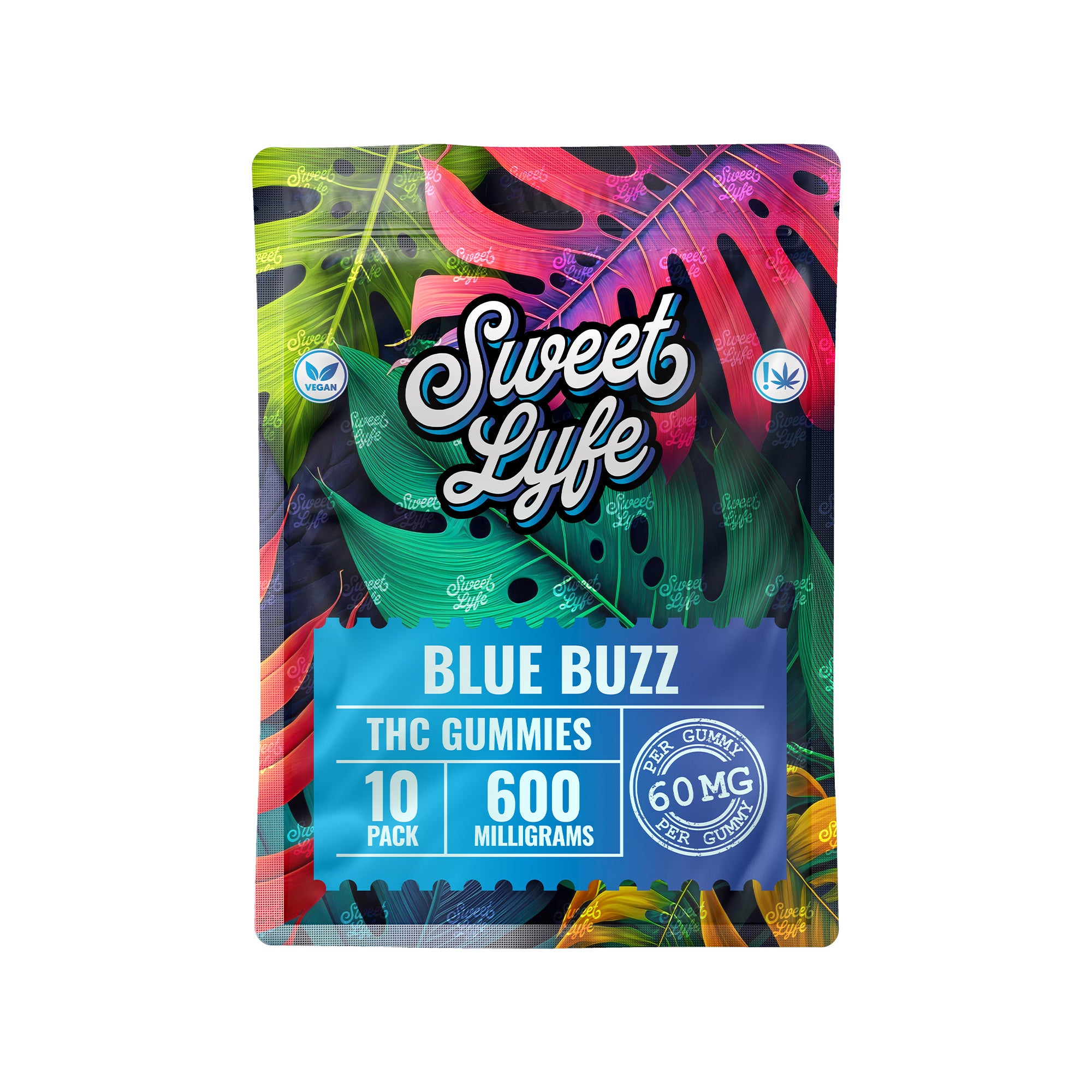 Vegan Gummies 600 MG THC - Bag - Blue Buzz