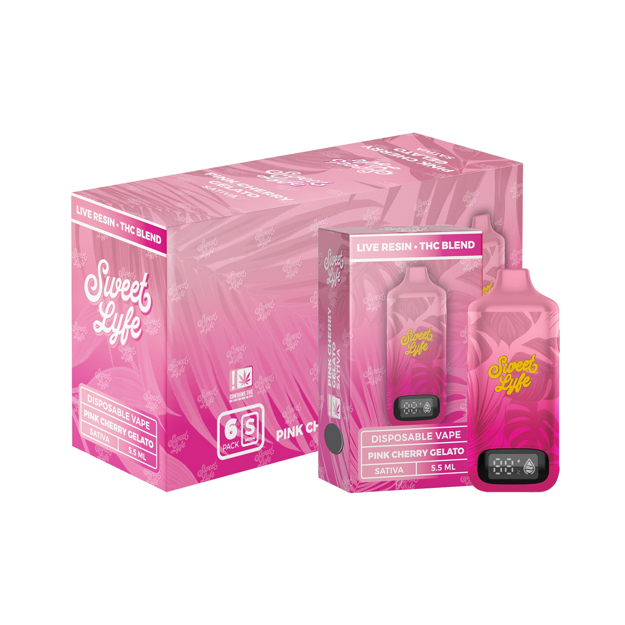5.5ML Disposable - Live Resin • THC Blend  - Pink Cherry Gelato - Sativa