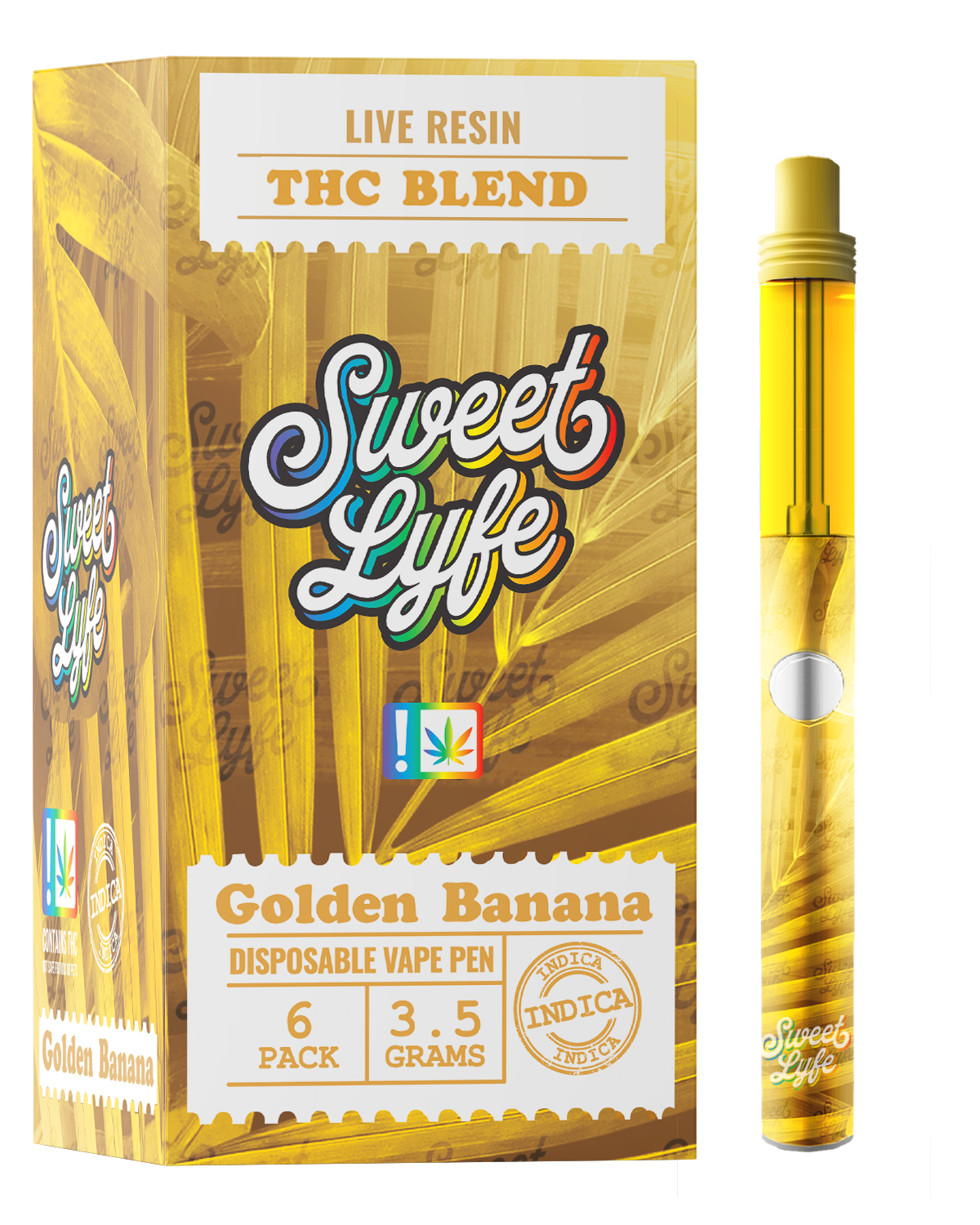 Disposable Vape Pen 3.5 Grams Infused with Live Resin THC Blend - Golden Banana Indica