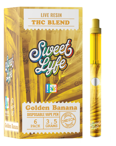 Disposable Vape Pen 3.5 Grams Infused with Live Resin THC Blend - Golden Banana Indica