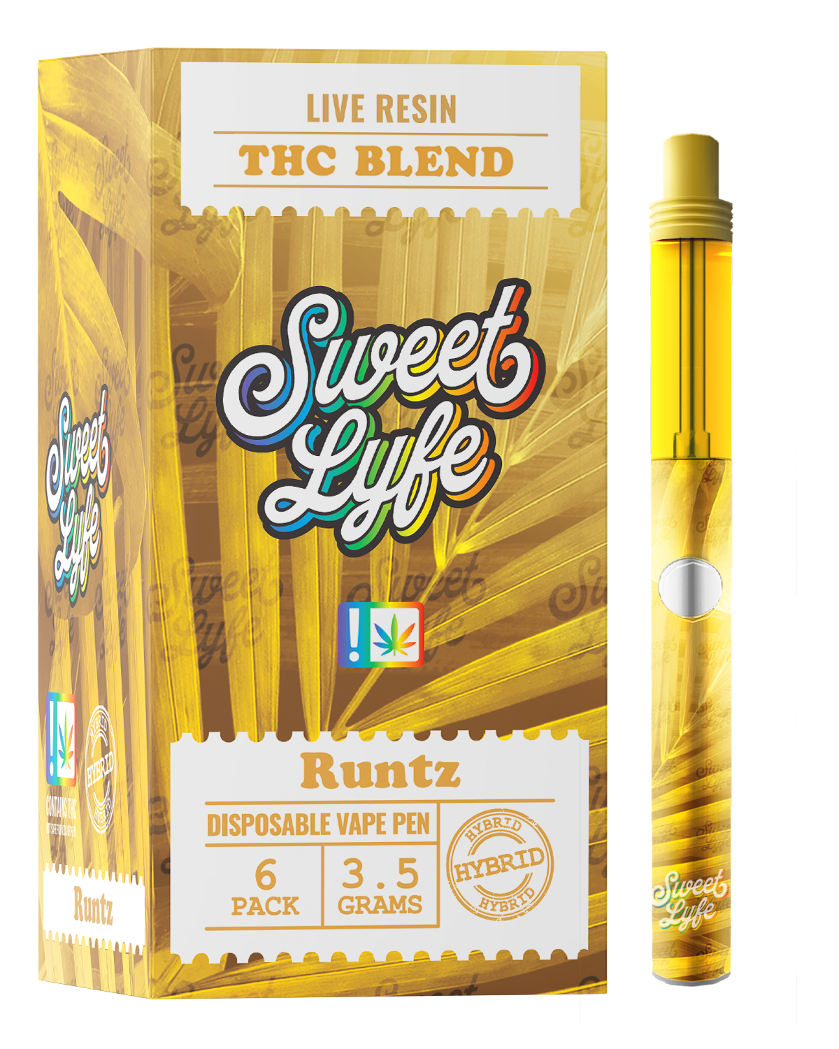 Disposable Vape Pen 3.5 Grams Infused with Live Resin THC Blend - Runtz Hybrid