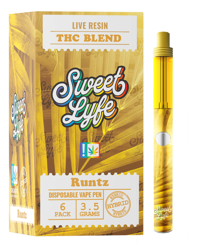 Disposable Vape Pen 3.5 Grams Infused with Live Resin THC Blend - Runtz Hybrid