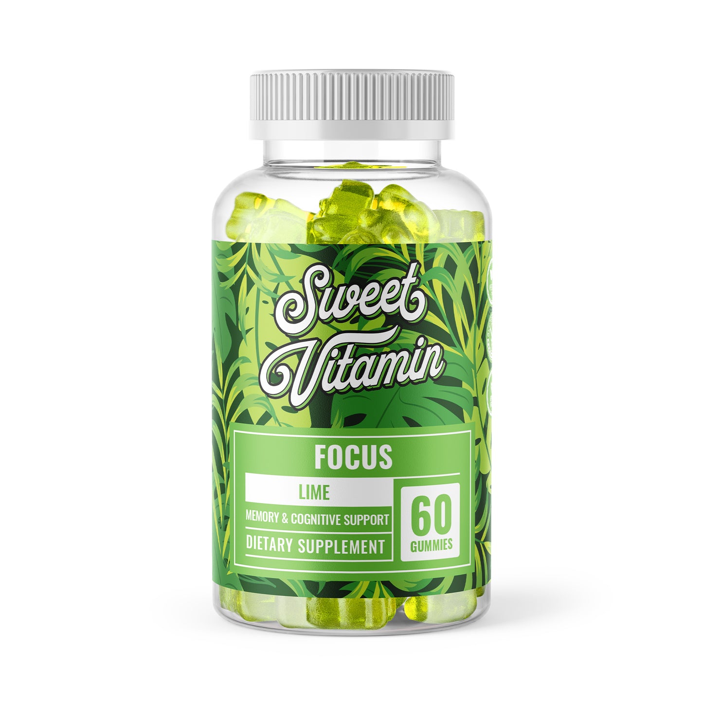 Sweet Vitamin- Focus Gummies-Memory&Cognitive Support, Lime, 60 ct