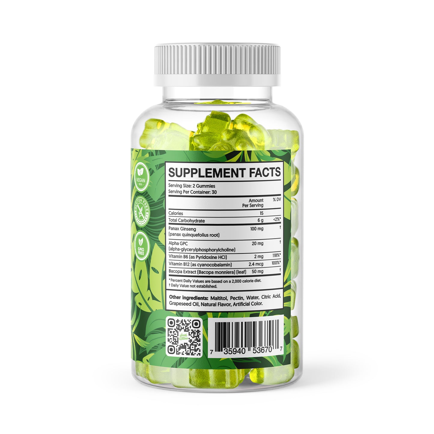 Sweet Vitamin- Focus Gummies-Memory&Cognitive Support, Lime, 60 ct