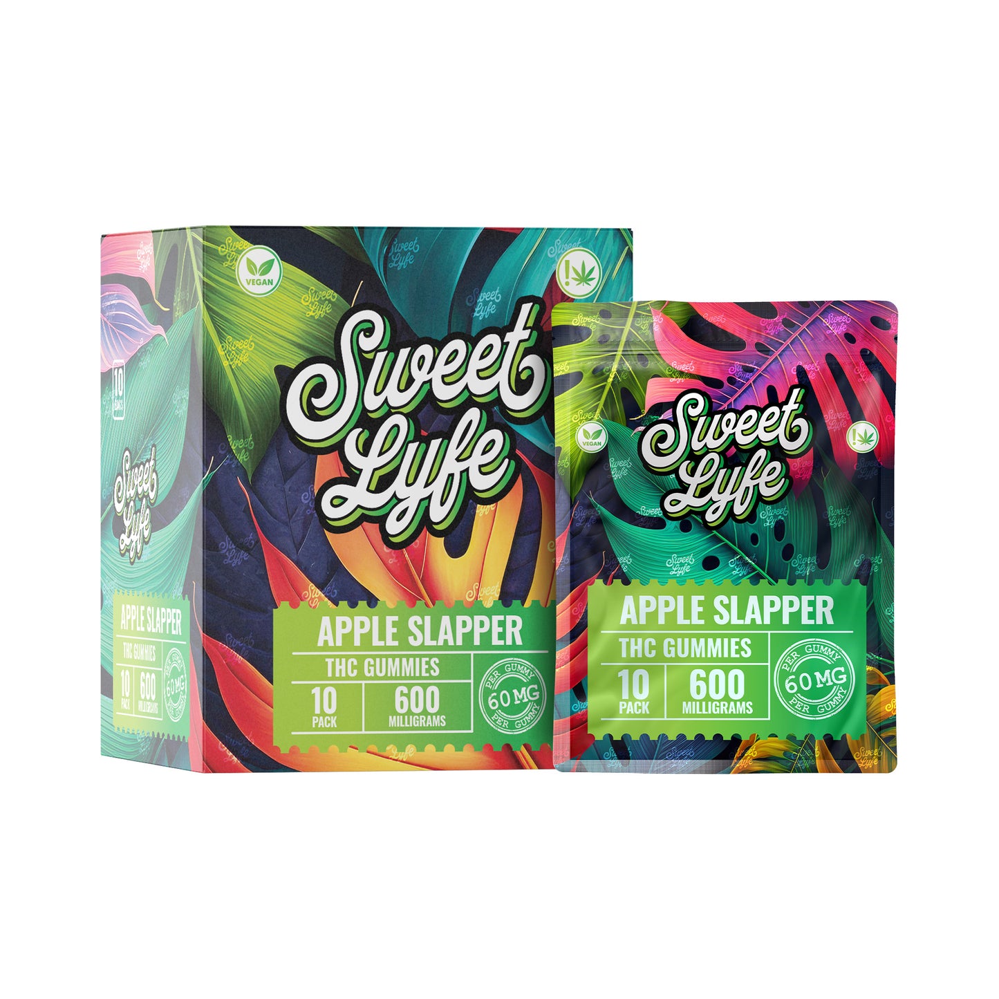 Vegan Gummies 600 MG THC - Bag - Apple Slapper