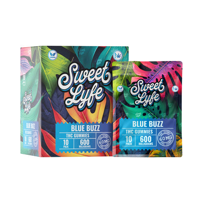 Vegan Gummies 600 MG THC - Bag - Blue Buzz