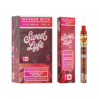 Disposable Vape Pen 2.5ml Infused with Live Resin Delta-8 + THCP - Watermelon Zkittles - Indica