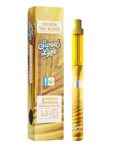 Disposable Vape Pen 3.5 Grams Infused with Live Resin THC Blend - Golden Banana Indica