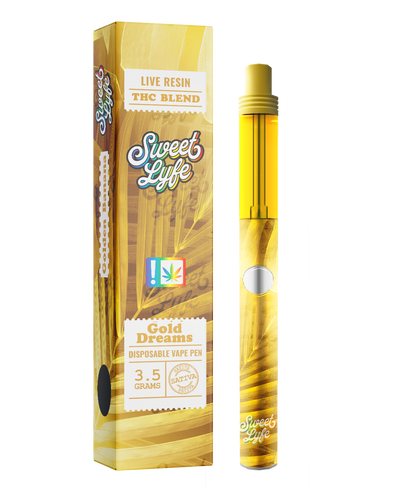 Disposable Vape Pen 3.5 Grams Infused with Live Resin THC Blend - Gold Dreams Sativa