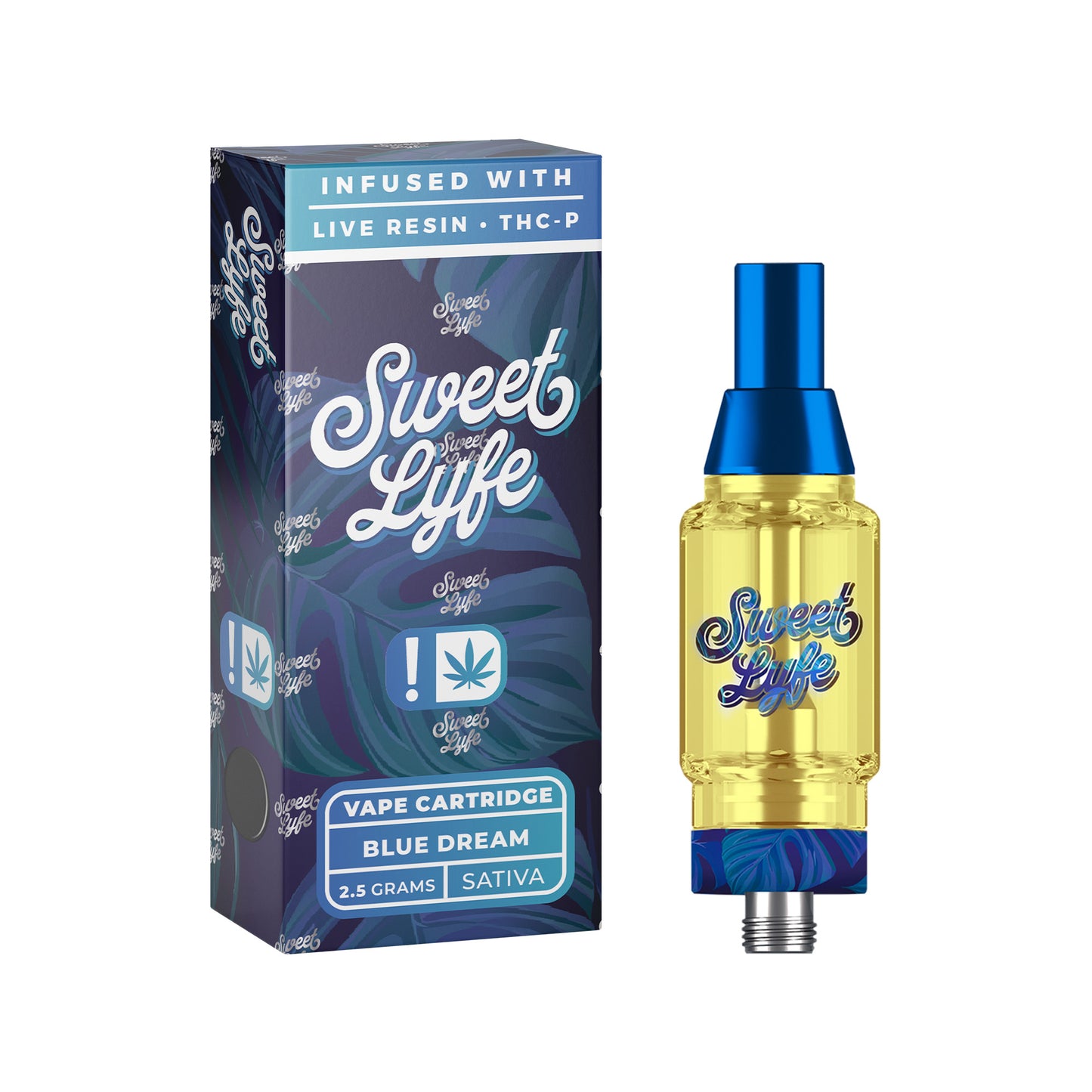 Vape Cartridges 2.5ml Infused with Live Resin + THCP - Blue Dream - Sativa