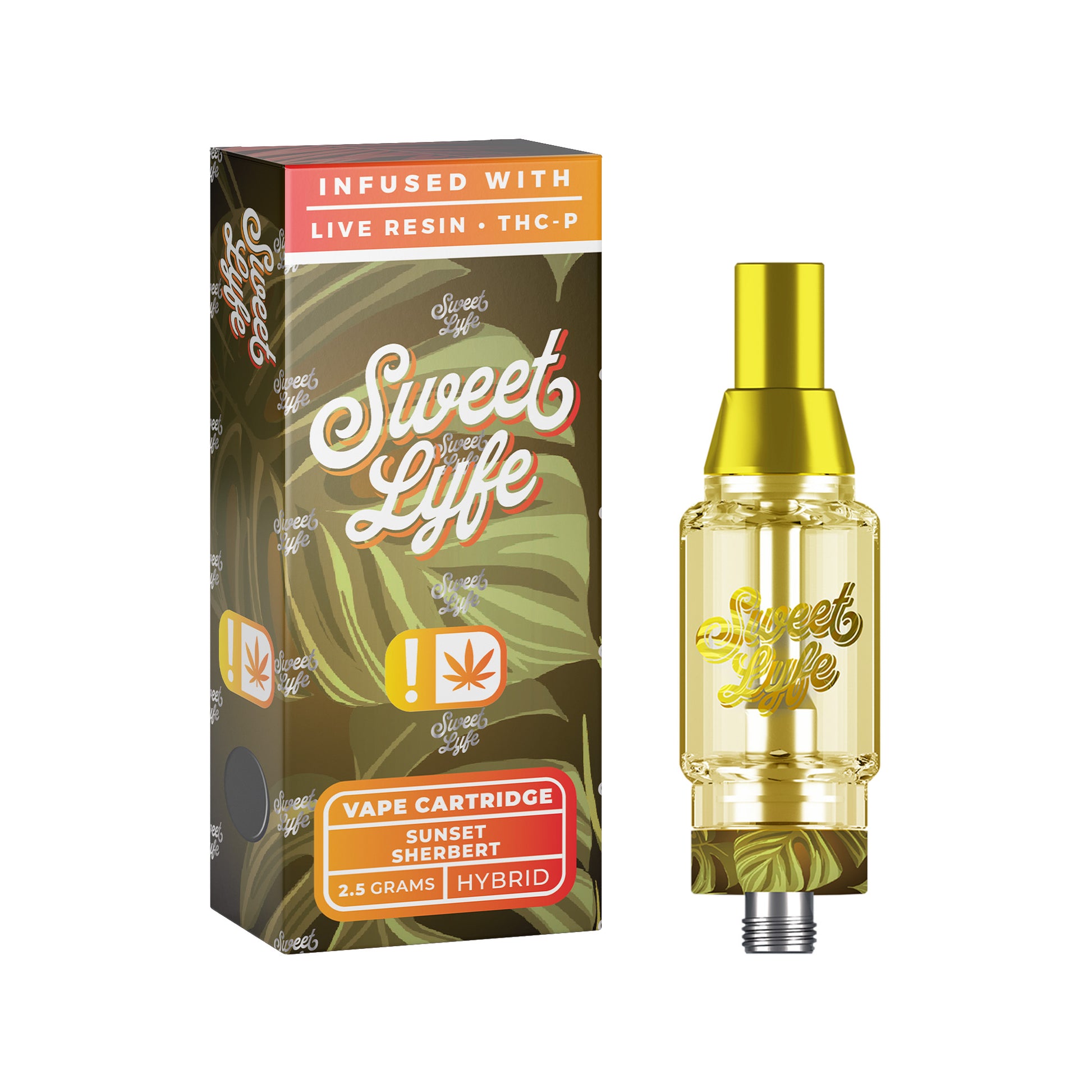 Vape Cartridges 2.5ml Infused with Live Resin + THCP - Sunset Sherbert Sweet Lyfe Vape Cartridges 2.5ml Infused with Live Resin + THCP - Sunset Sherbert Sweet Lyfe