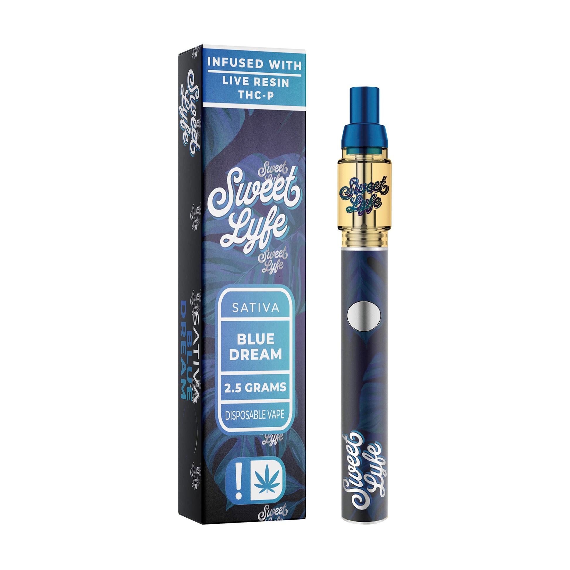 Disposable Vape Pen 2.5ml Infused with Live Resin + THCP - Blue Dream Sweet Lyfe Disposable Vape Pen 2.5ml Infused with Live Resin + THCP - Blue Dream Sweet Lyfe
