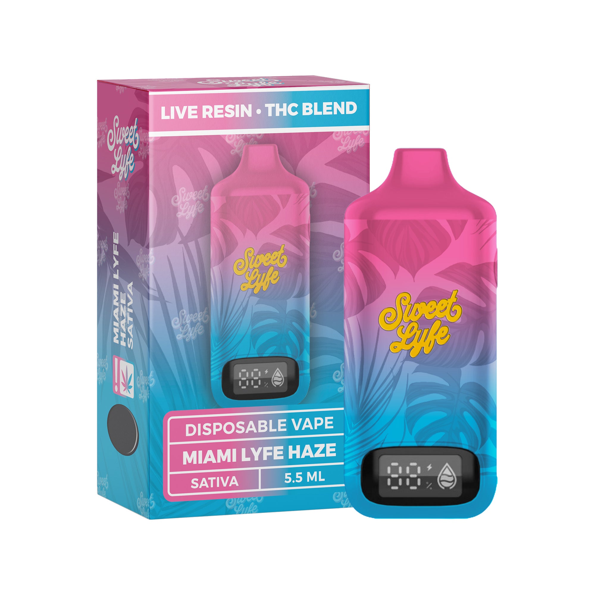 5.5ML Disposable - Live Resin • THC Blend  - Miami Lyfe Haze - Sativa