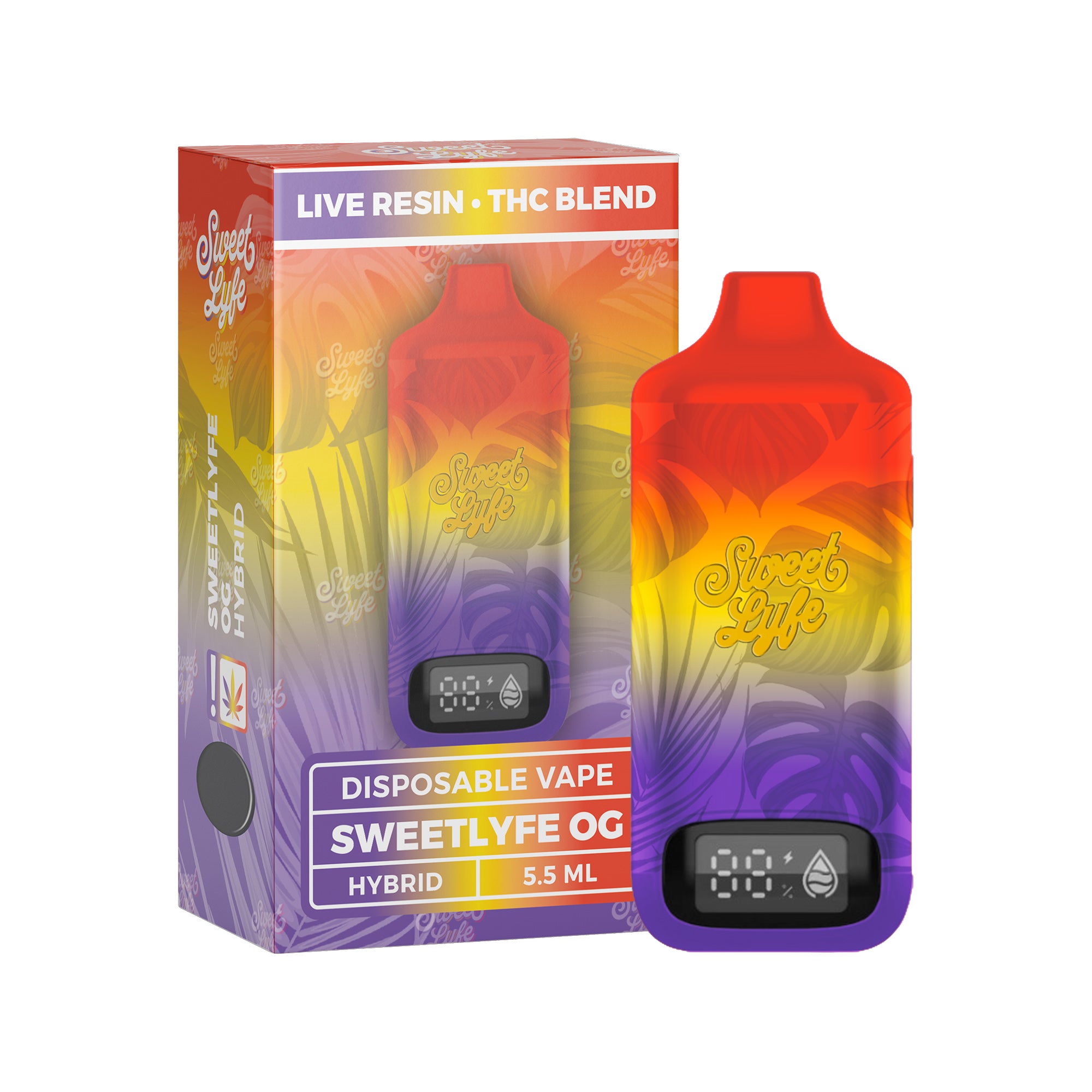 5.5ML Disposable - Live Resin • THC Blend  - SweetLyfe OG - Hybrid